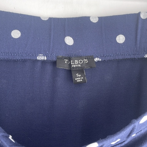 Talbots polkadot flounce hem maxi skirt navy blue flowy beachy peitie small - Picture 5 of 6